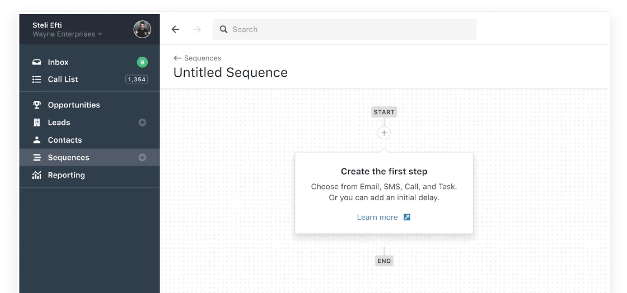 Higher-fidelity interaction concept for building a multi-step sequence